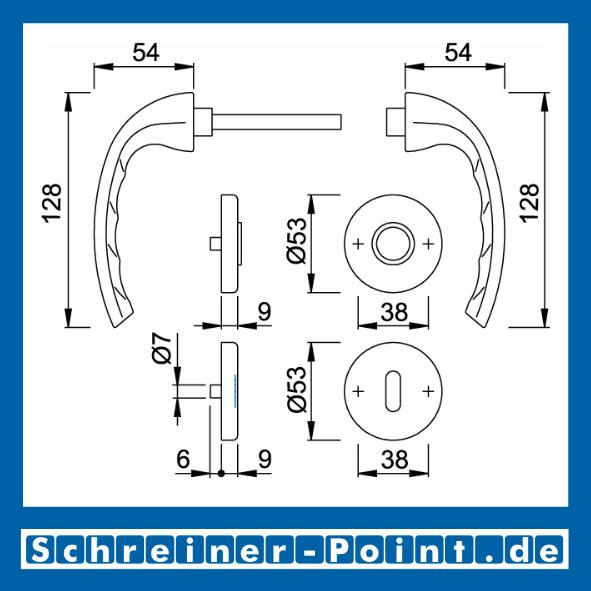 Hoppe Tokyo Aluminium Rosettengarnitur F4 Bronzefarben 1710/42KV/42KVS, 8212318, 8212276